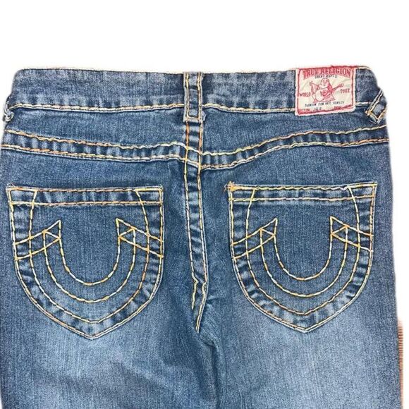Vintage Y2K 2000 True Religion Women's Medium Wash Blue Jeans SZ 27 - Picture 4 of 6